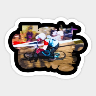 mtb downhill action Sticker